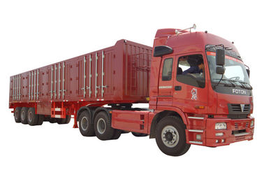 الصين VAN Type نصف مقطورات بدرجة قصوى 3 محور 45 طن - 60 طن شاحنة بضائع فان المزود