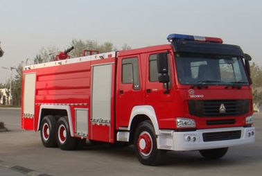 الصين الماء و رغوة النار شاحنة المحرك ، HOWO 290 حصان الإنقاذ الثقيلة شاحنة صهريج مياه المزود