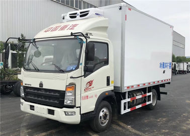 الصين هووا 4 × 2 مبردة صندوق شاحنة فيبرجلاس الداخلية ، 3 طن ثلاجة الفريزر شاحنة المزود