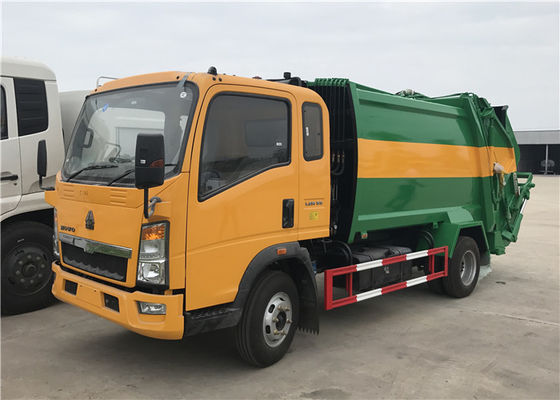شراء HOWO 4X2 8m3 القمامة المطحنة شاحنة 5tons جمع النفايات شاحنة القمامة المضغوط تصنيع عبر الإنترنت
